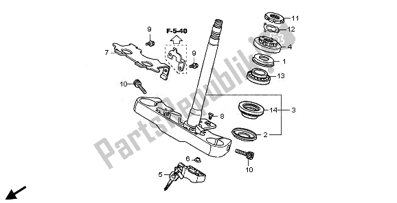 All parts for the Steering Stem of the Honda VT 750C2B 2011