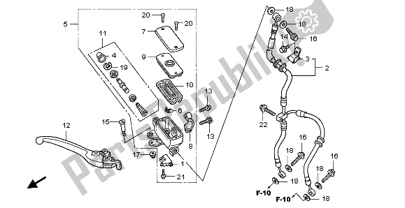 All parts for the Brake Master Cylinder of the Honda CBF 600S 2009