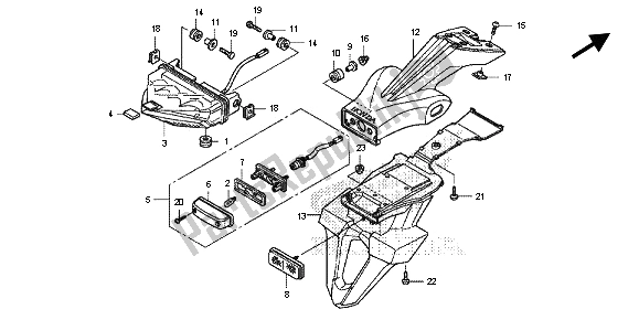 Alle onderdelen voor de Achterlicht van de Honda CB 600 FA Hornet 2013
