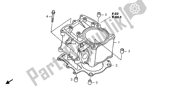 Tutte le parti per il Cilindro del Honda TRX 500 FA Fourtrax Foreman 2003