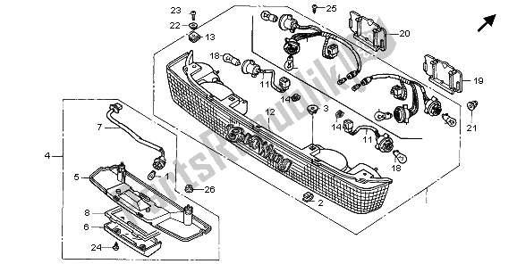 All parts for the Trunk Light of the Honda GL 1500 SE 1995