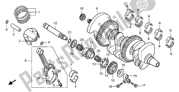 All parts for the Crankshaft & Piston of the Honda CBF 1000F 2010