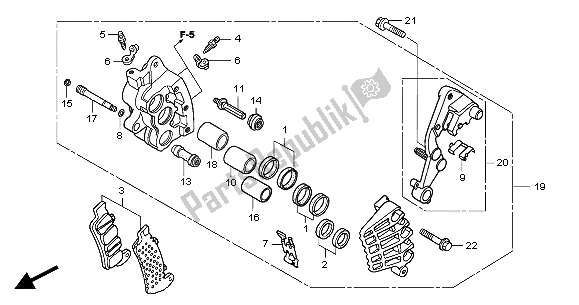 Todas las partes para R. Pinza De Freno Delantero de Honda GL 1800A 2004