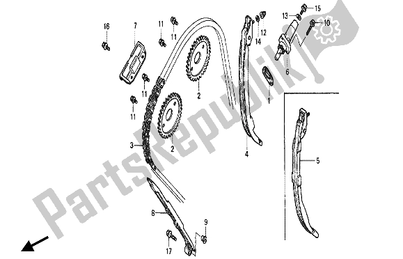 All parts for the Cam Chain & Tensioner of the Honda CBR 900 RR 1994