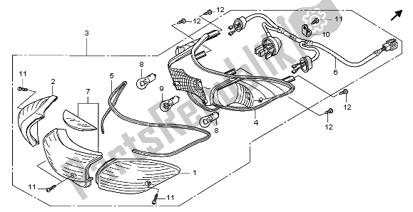 Tutte le parti per il Luce Di Combinazione Posteriore del Honda PES 125R 2012