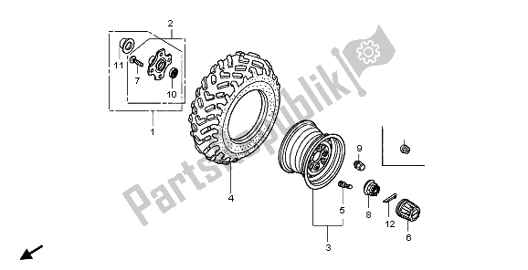 All parts for the Rear Wheel of the Honda TRX 500 FA Fourtrax Foreman 2006