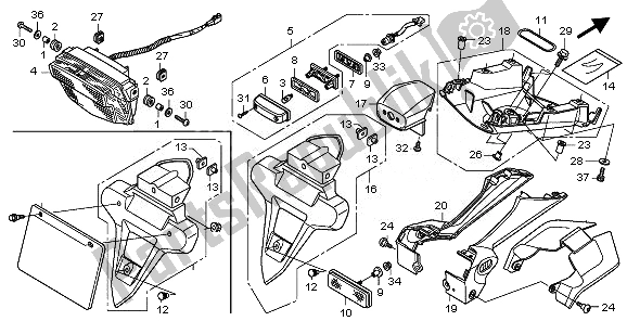 All parts for the Taillight of the Honda CBR 1000 RA 2010