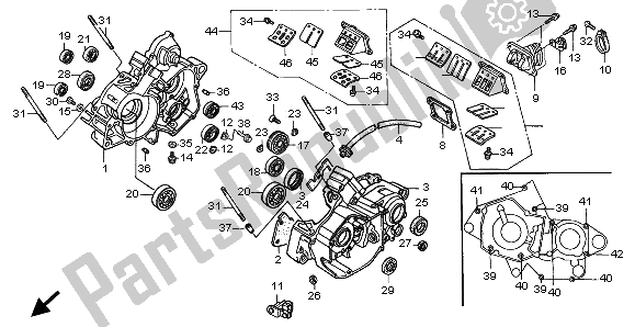 Alle onderdelen voor de Carter van de Honda CR 125R 2001