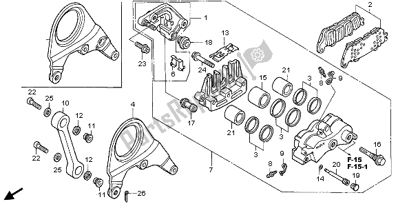 Tutte le parti per il Pinza Freno Posteriore del Honda VFR 800 2009