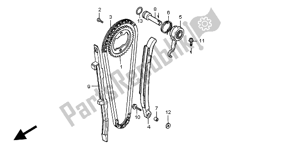 Tutte le parti per il Catena A Camme E Tenditore del Honda SLR 650 1997