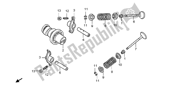 Tutte le parti per il Albero A Camme E Valvola del Honda PES 125R 2009