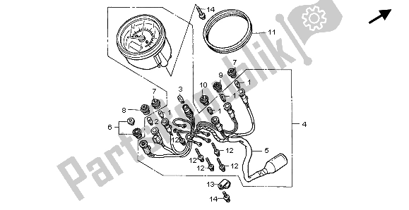 Todas las partes para Metro (kmh) de Honda VT 125C 1999