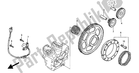 Alle onderdelen voor de Pulsgenerator En Startkoppeling van de Honda VT 750C 2000