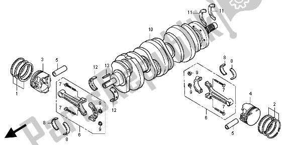 Tutte le parti per il Albero Motore E Pistone del Honda GL 1800 2012