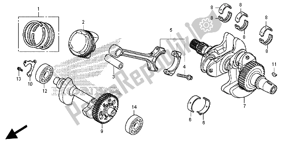 Todas las partes para Cigüeñal Y Pistón de Honda NC 700 SD 2012