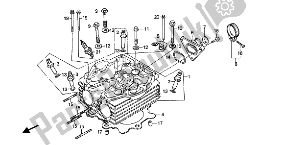 Todas as partes de Cabeça De Cilindro do Honda XR 250R 1987