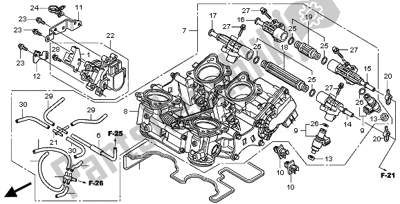 Todas las partes para Cuerpo Del Acelerador de Honda VFR 1200 FD 2011