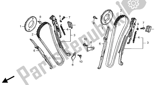 Todas las partes para Cadena De Levas de Honda VT 750 CS 2010