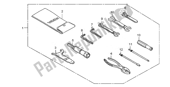 All parts for the Tools of the Honda VT 1300 CX 2010