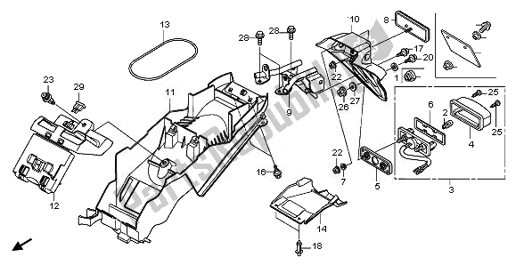 Tutte le parti per il Parafango Posteriore del Honda CBR 125 RW 2011