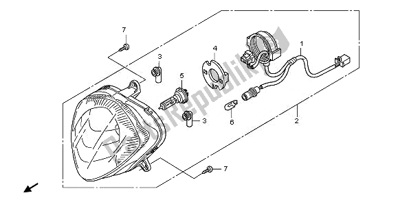 Alle onderdelen voor de Koplamp van de Honda PES 125R 2011