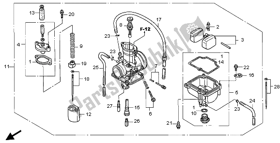 All parts for the Carburetor of the Honda CR 85R SW 2006