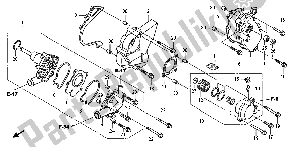 Todas las partes para Bomba De Agua de Honda CB 1000 RA 2010