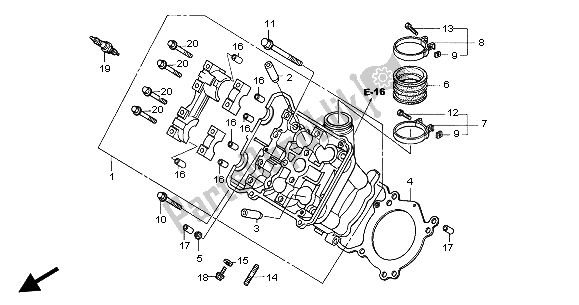 Todas las partes para Culata Delantera de Honda VTR 1000 SP 2004