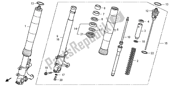 Todas las partes para Tenedor Frontal de Honda VFR 1200F 2012