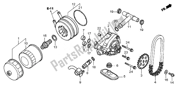 All parts for the Oil Filter & Oil Pump of the Honda NT 700 VA 2008