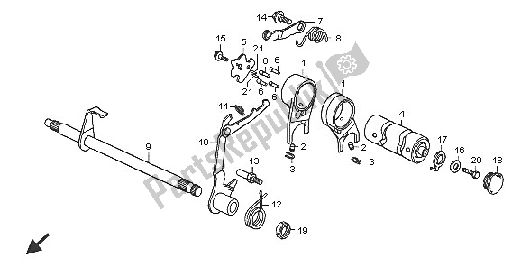 All parts for the Gearshift Drum of the Honda CRF 70F 2005