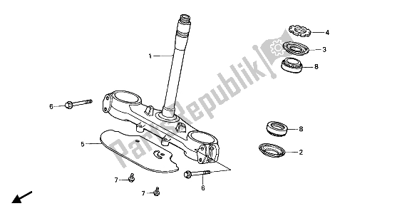 All parts for the Steering Stem of the Honda XRV 750 Africa Twin 1992