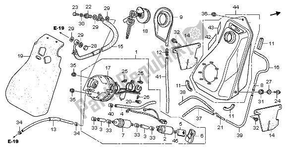 All parts for the Fuel Tank of the Honda FJS 400A 2009