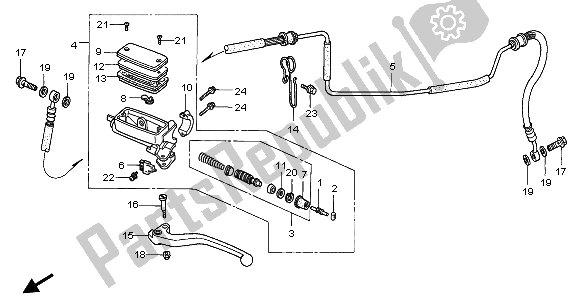 All parts for the Clutch Master Cylinder of the Honda CBR 1000F 1996