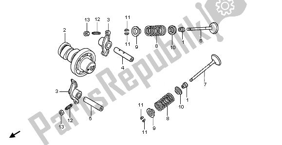 All parts for the Camshaft & Valve of the Honda FES 125A 2011