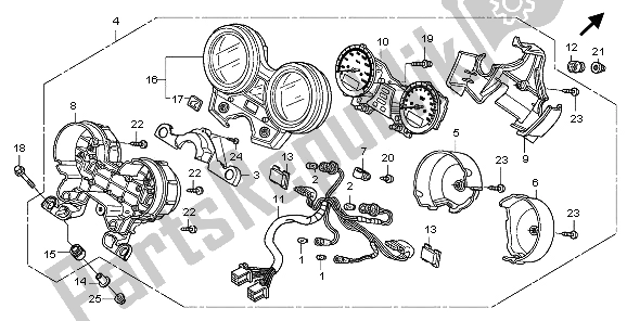 All parts for the Meter (kmh) of the Honda VTR 250 2009