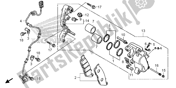 Todas las partes para Pinza De Freno Delantero de Honda SH 125A 2013