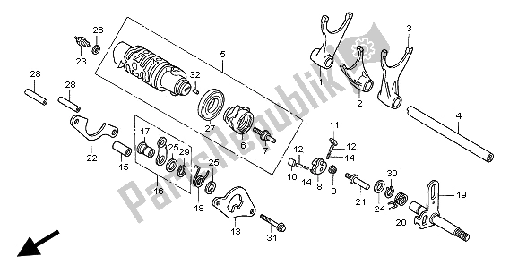 Todas as partes de Tambor De Mudança De Marchas do Honda VFR 750F 1997