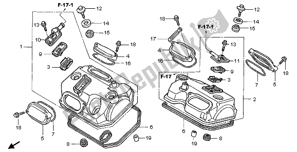 All parts for the Cylinder Head Cover of the Honda XL 650V Transalp 2006