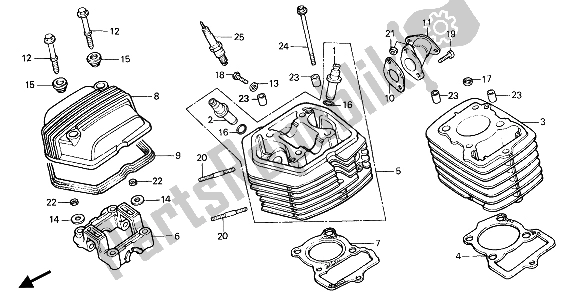 Tutte le parti per il Testata E Cilindro del Honda XR 80R 1991