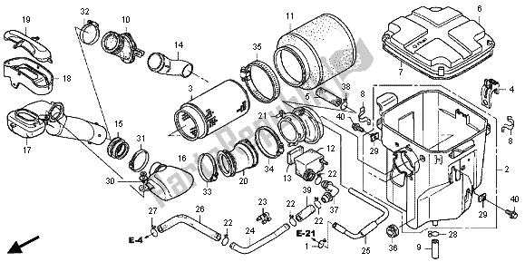 All parts for the Air Cleaner of the Honda TRX 500 FPA Foreman Rubicon WP 2013