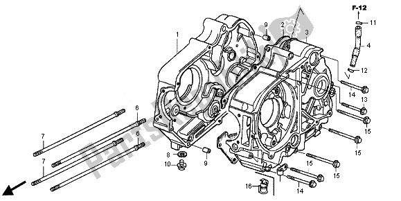 All parts for the Crankcase of the Honda CRF 50F 2014