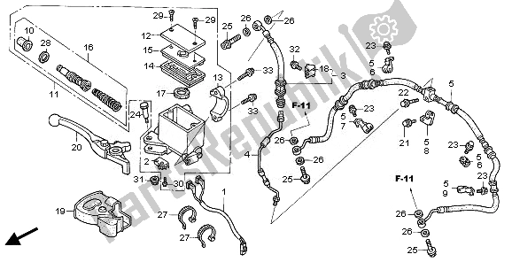 All parts for the Front Brake Master Cylinder of the Honda TRX 450 ER 2008