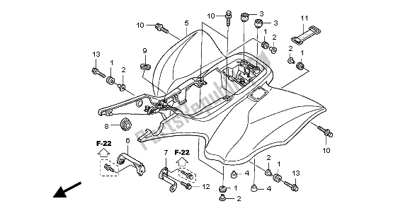 Todas las partes para Guardabarros Trasero de Honda TRX 450 ER Sportrax 2009