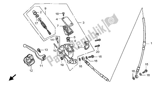 Tutte le parti per il Pompa Freno del Honda CR 125R 1999