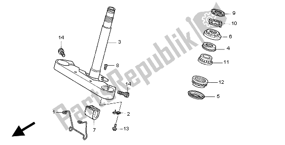 All parts for the Steering Stem of the Honda VF 750C 1997