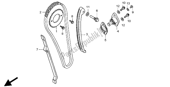 Tutte le parti per il Catena A Camme E Tenditore del Honda CLR 125 1999