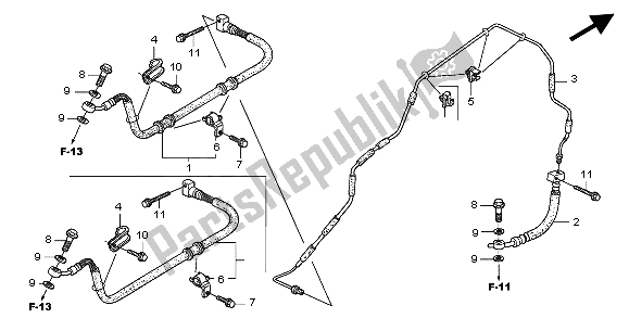 All parts for the Brake Line of the Honda VTX 1300S 2004