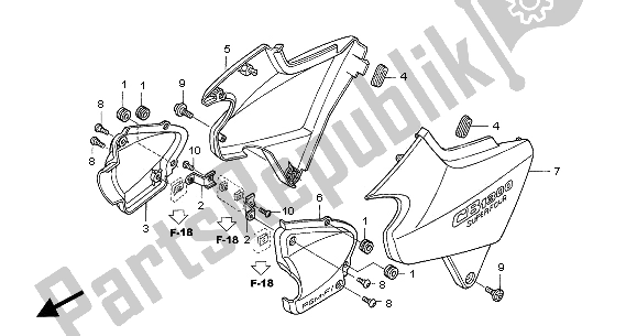 Tutte le parti per il Coperchio Laterale del Honda CB 1300A 2005