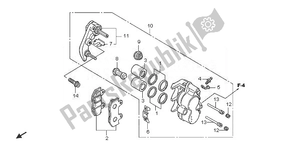 Tutte le parti per il Pinza Freno Anteriore del Honda PES 125R 2008